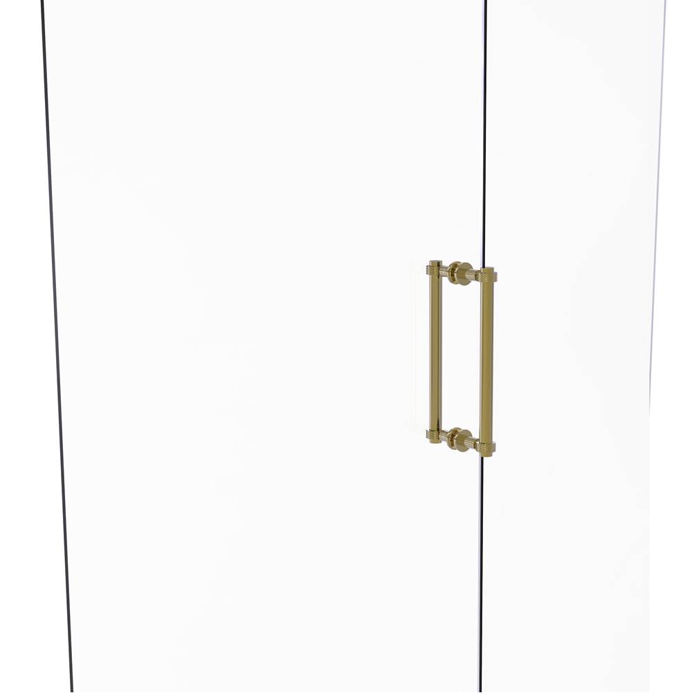 Allied Brass Contemporary 12 Inch Back to Back Shower Door Pull with Grooved Accent