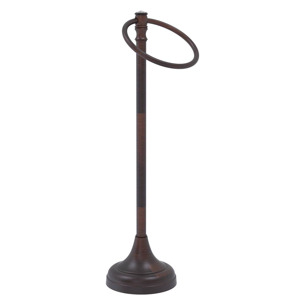 Allied Brass Carolina Crystal Collection Guest Towel Ring Stand - Venetian Bronze