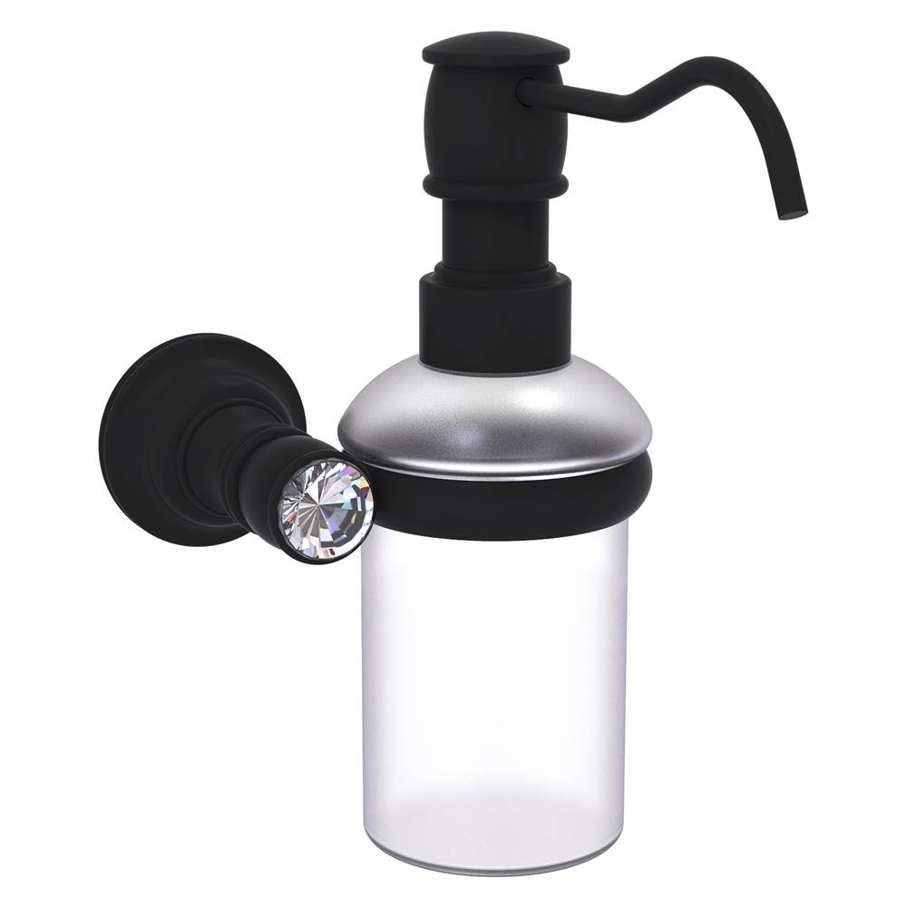 Allied Brass Carolina Crystal Collection Wall Mounted Soap Dispenser - Matte Black