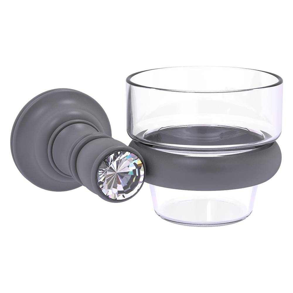 Allied Brass Carolina Crystal Collection Wall Mounted Votive Candle Holder - Matte Gray