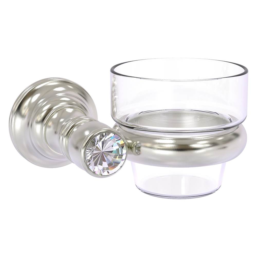 Allied Brass Carolina Crystal Collection Wall Mounted Votive Candle Holder - Satin Nickel