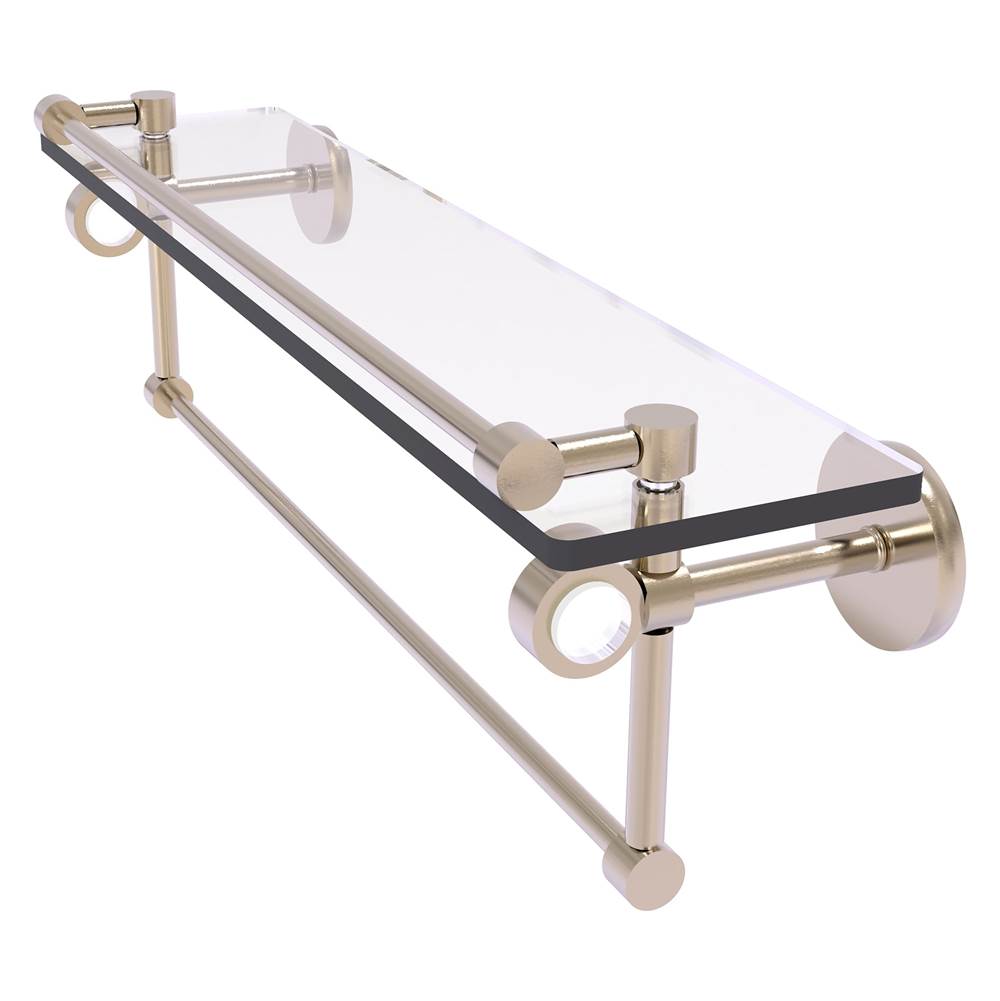 Allied Brass Clearview Collection 22 Inch Glass Shelf with Gallery Rail and Towel Bar - Antique Pewter
