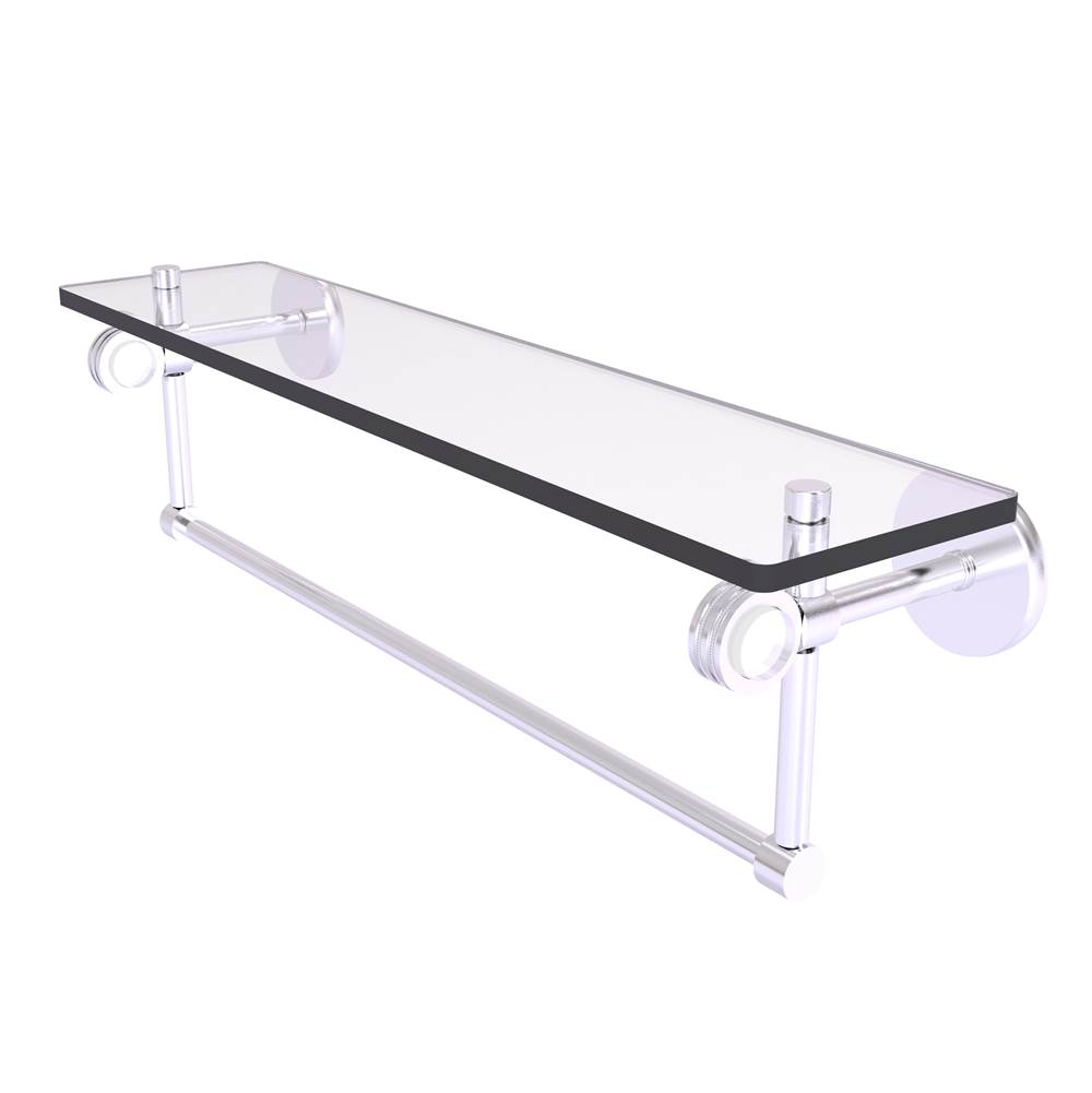 Allied Brass Clearview Collection 22 Inch Glass Shelf with Towel Bar and Dotted Accents