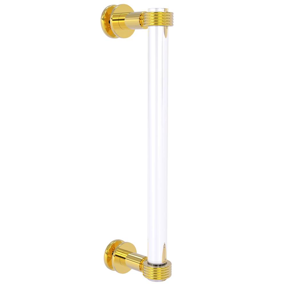 Allied Brass Clearview Collection 12 Inch Single Side Shower Door Pull with Groovy Accents