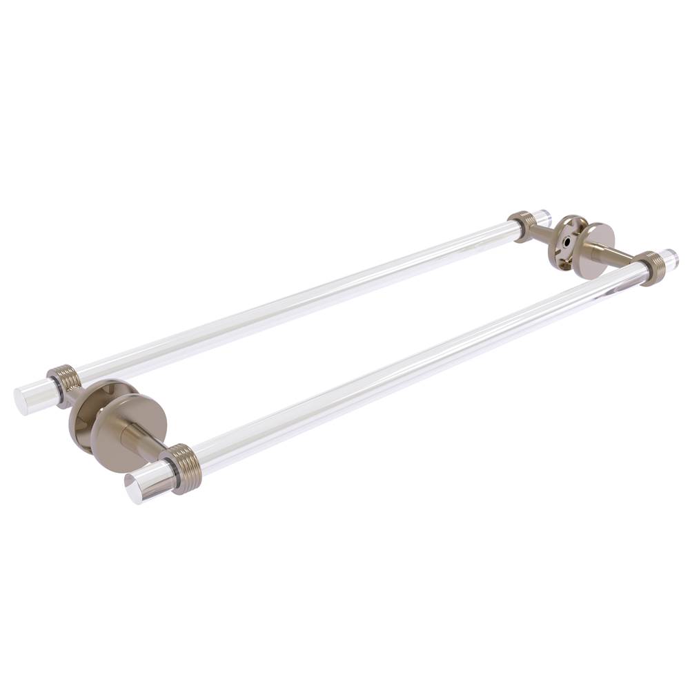 Allied Brass Clearview Collection 24 Inch Back to Back Shower Door Towel Bar with Groovy Accents