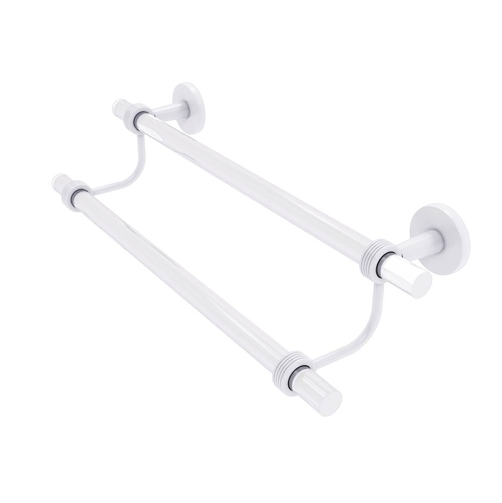 Allied Brass Clearview Collection 30 Inch Double Towel Bar with Groovy Accents