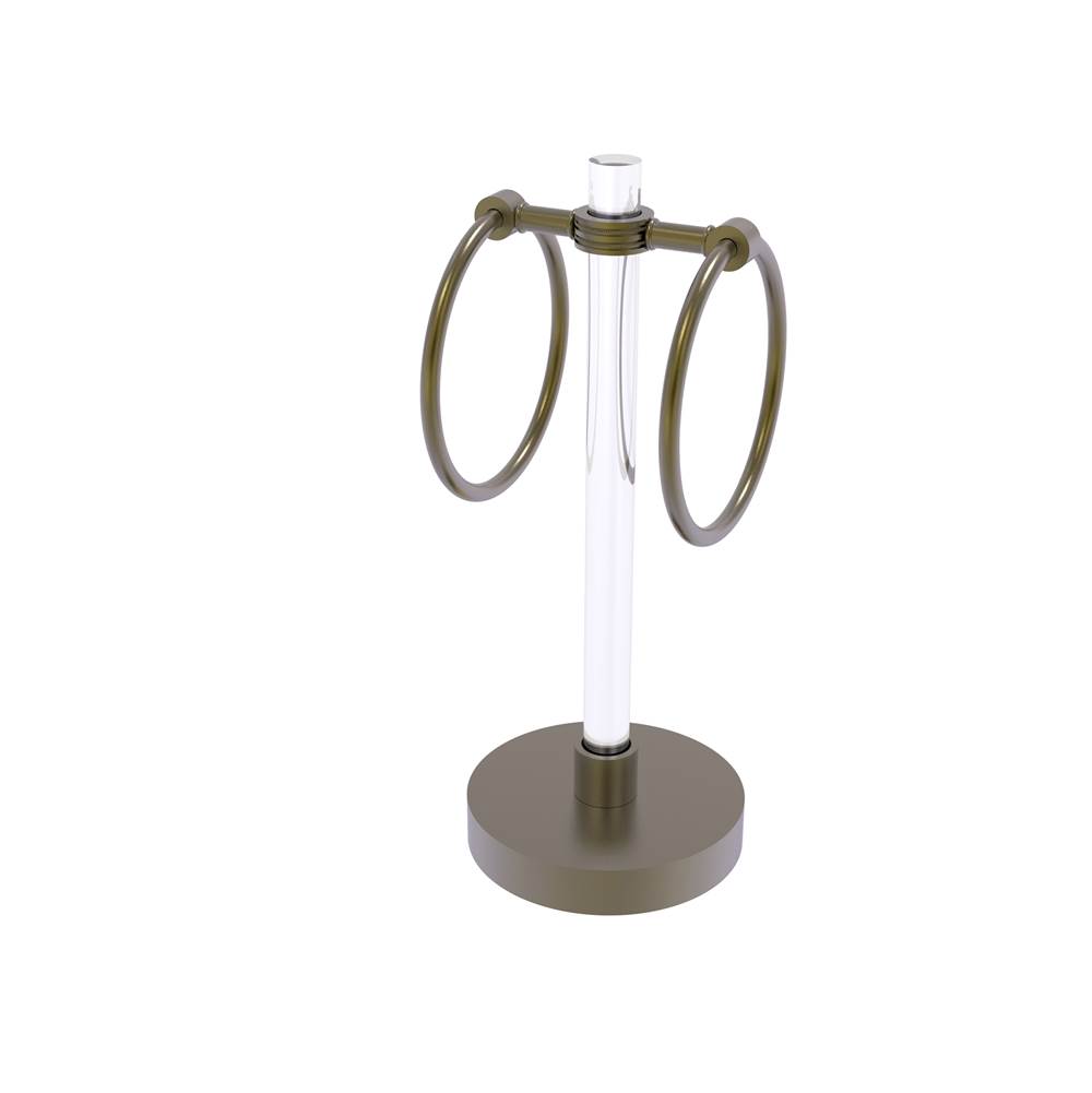 Allied Brass Clearview Collection Vanity Top Guest Towel Ring with Dotted Accents