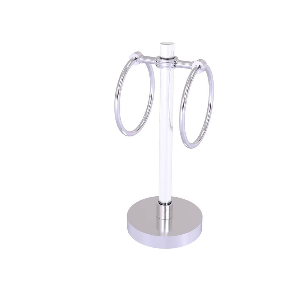 Allied Brass Clearview Collection Vanity Top Guest Towel Ring with Dotted Accents