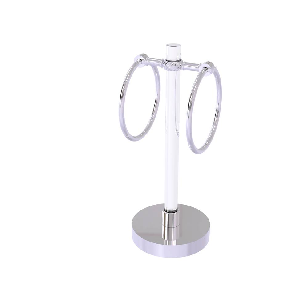 Allied Brass Clearview Collection Vanity Top Guest Towel Ring with Twisted Accents
