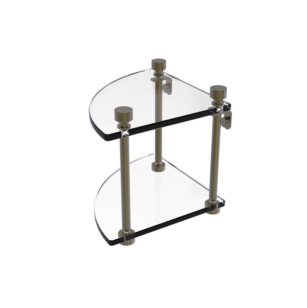 Allied Brass Foxtrot Collection Two Tier Corner Glass Shelf