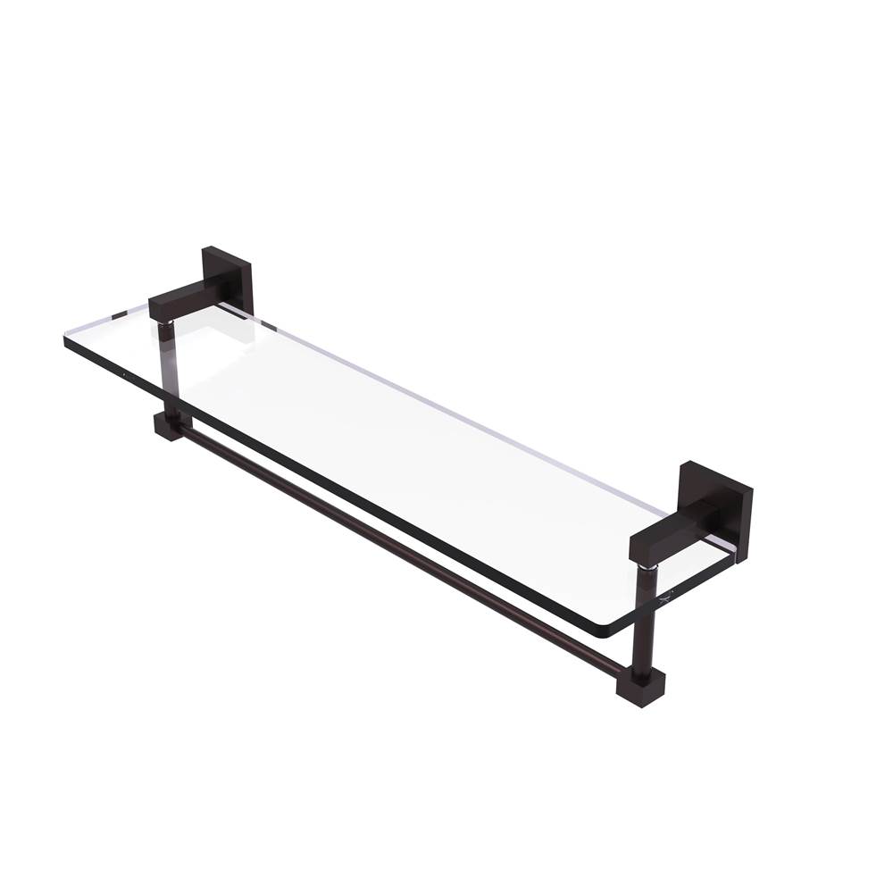 Allied Brass Montero Collection 22 Inch Glass Vanity Shelf with Integrated Towel Bar