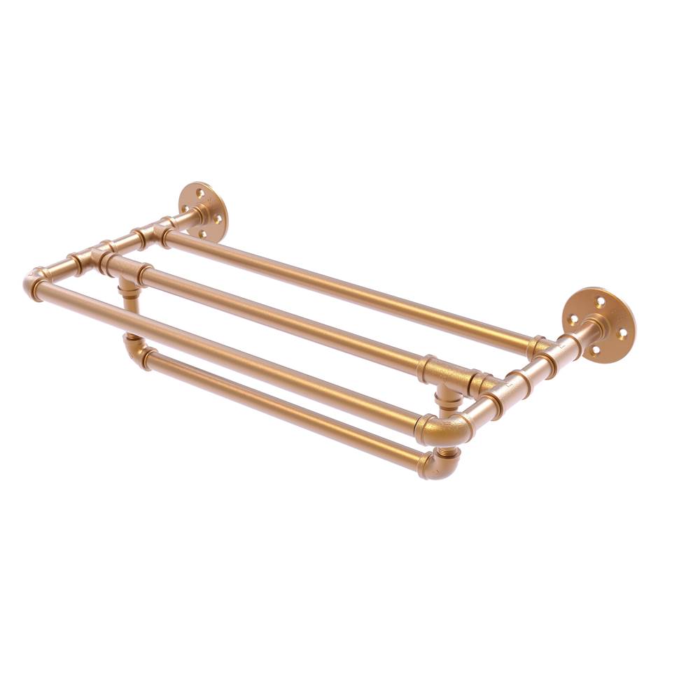 Allied Brass Pipeline Collection 30 Inch Wall Mounted Towel Shelf with Towel Bar