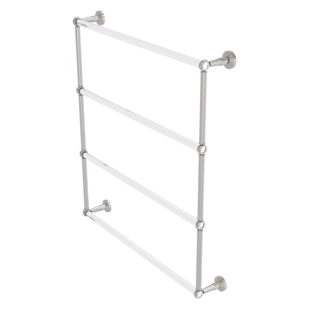 Allied Brass Pacific Beach Collection 4 Tier 30 Inch Ladder Towel Bar with Twisted Accents - Satin Nickel