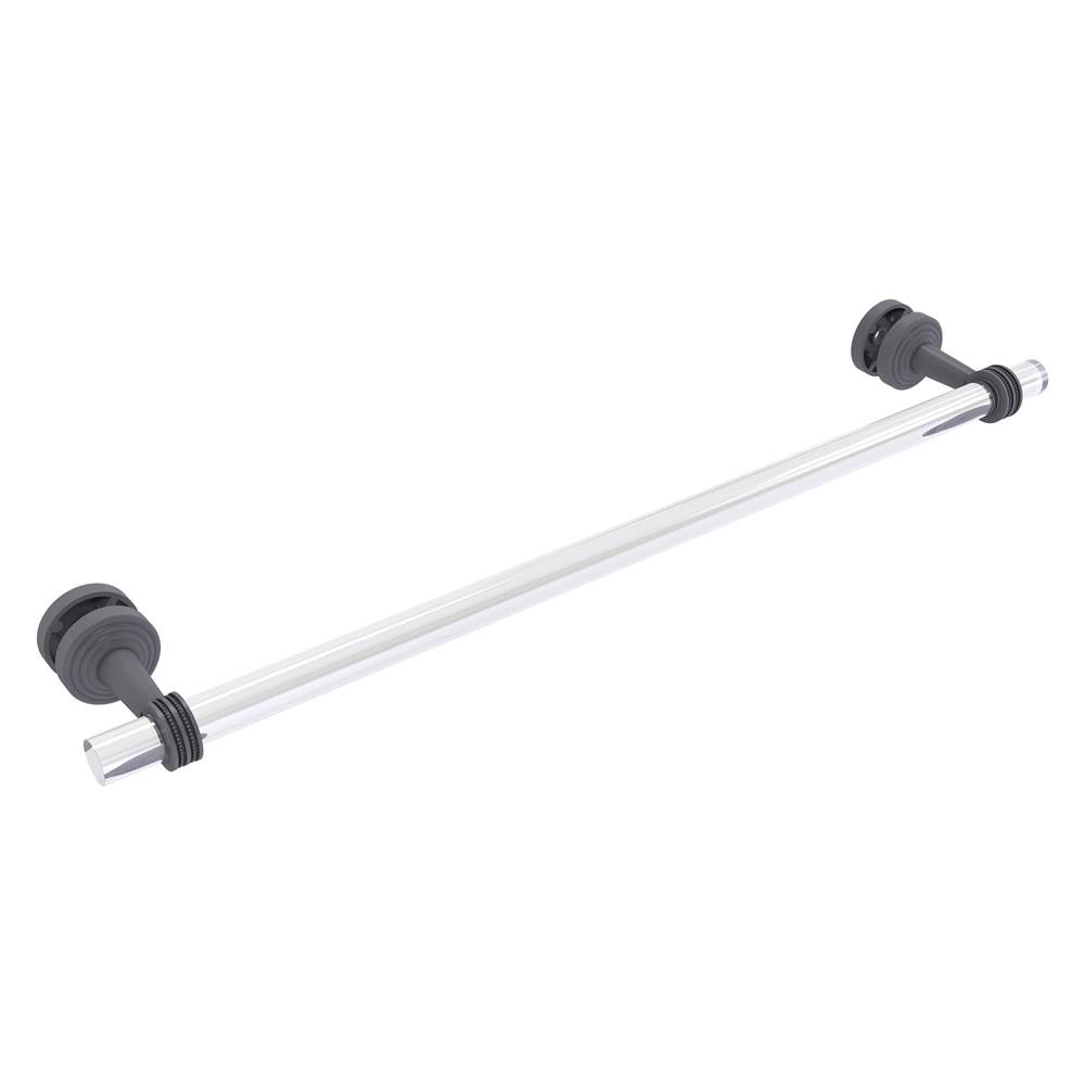 Allied Brass Pacific Beach Collection 24 Inch Shower Door Towel Bar with Dotted Accents - Matte Gray