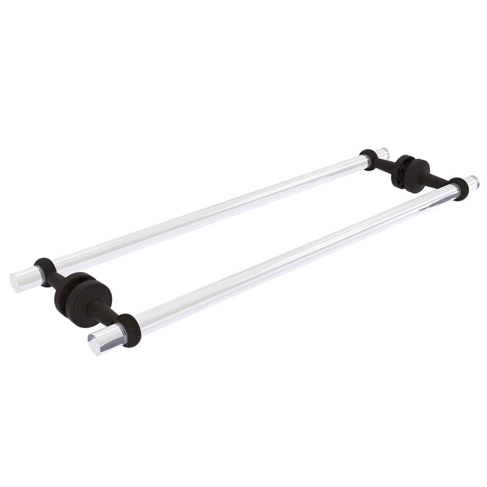 Allied Brass Pacific Beach Collection 24 Inch Back to Back Shower Door Towel Bar with Twisted Accents