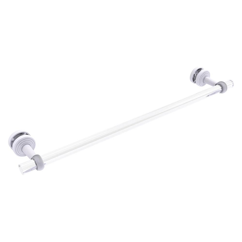 Allied Brass Pacific Beach Collection 24 Inch Shower Door Towel Bar with Twisted Accents - Matte White