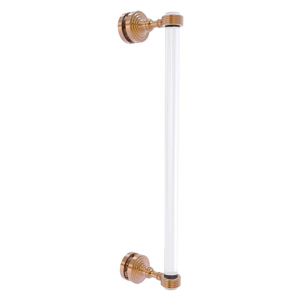 Allied Brass Pacific Grove Collection 18 Inch Single Side Shower Door Pull with Grooved Accents - Brushed Bronze