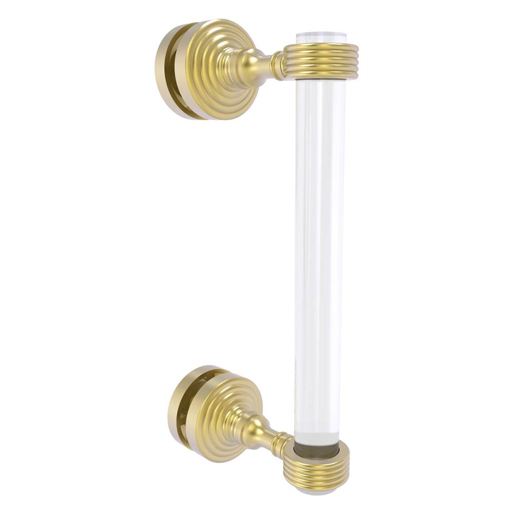 Allied Brass Pacific Grove Collection 8 Inch Single Side Shower Door Pull with Grooved Accents - Satin Brass