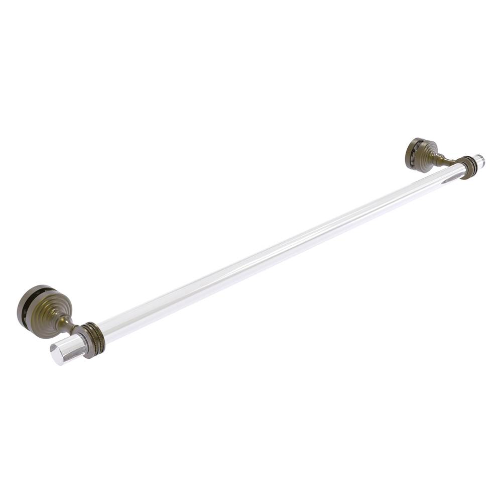 Allied Brass Pacific Grove Collection 30 Inch Shower Door Towel Bar with Dotted Accents - Antique Brass
