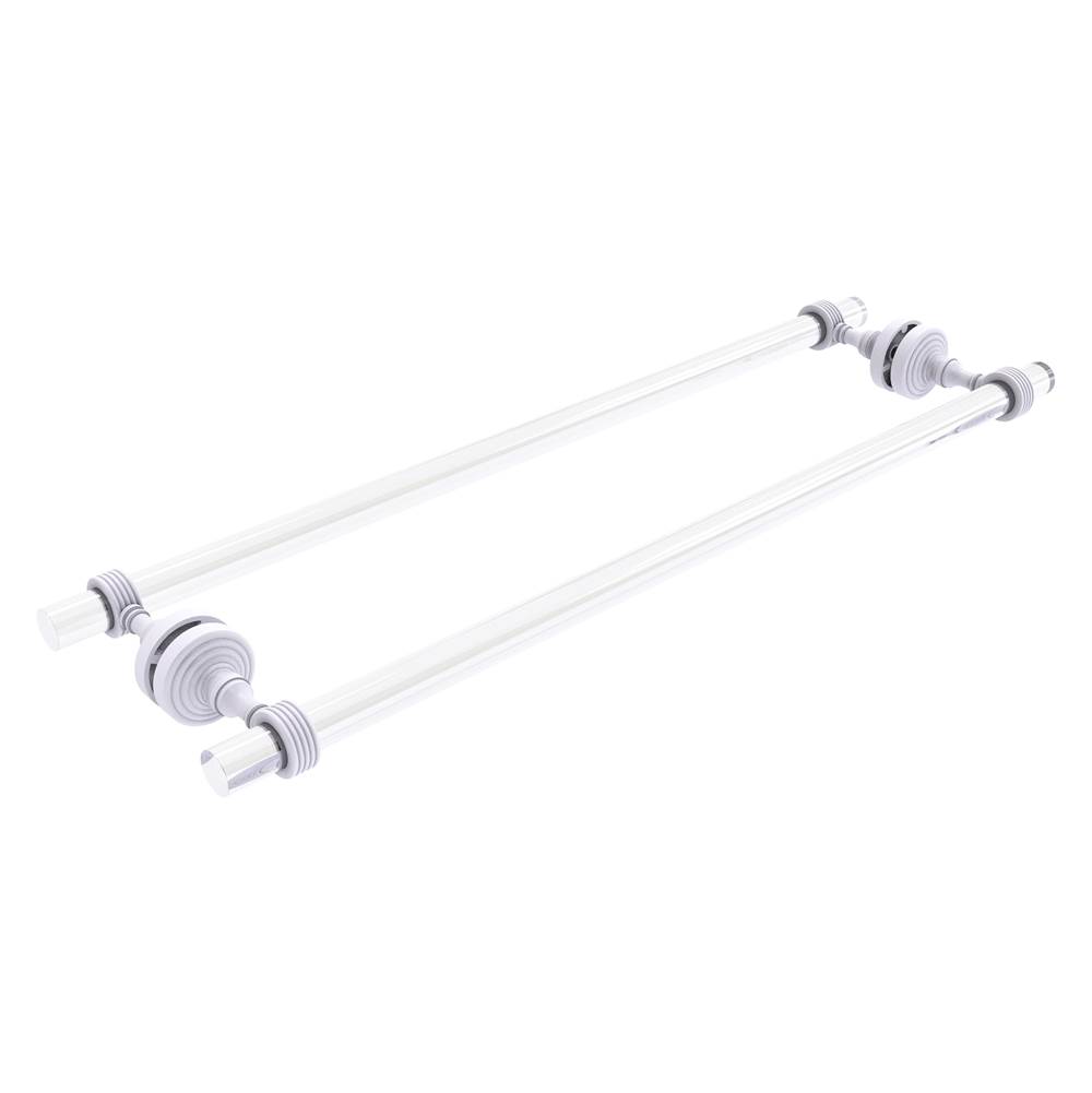 Allied Brass Pacific Grove Collection 24 Inch Back to Back Shower Door Towel Bar with Grooved Accents - Matte White