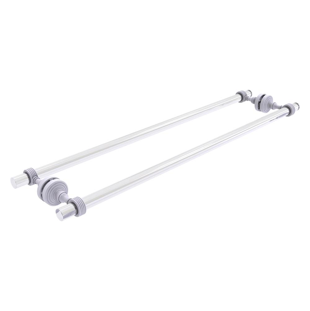 Allied Brass Pacific Grove Collection 30 Inch Back to Back Shower Door Towel Bar with Grooved Accents - Matte White