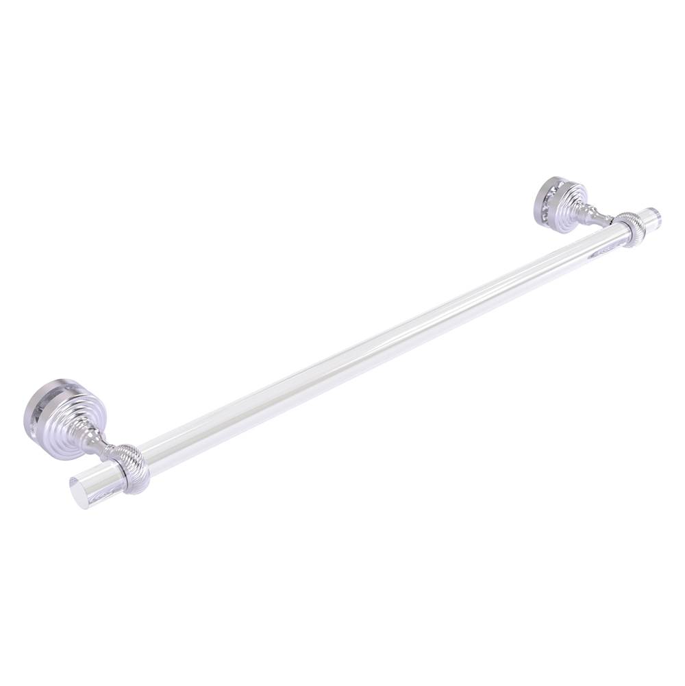 Allied Brass Pacific Grove Collection 24 Inch Shower Door Towel Bar with Twisted Accents - Satin Chrome