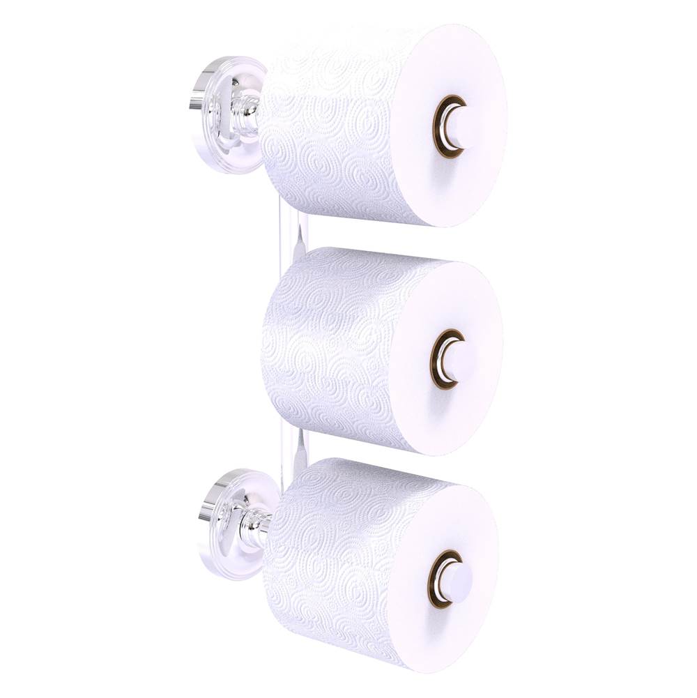 Allied Brass Prestige Regal Collection 3 Roll Reserve Roll Toilet Paper Holder - Polished Chrome