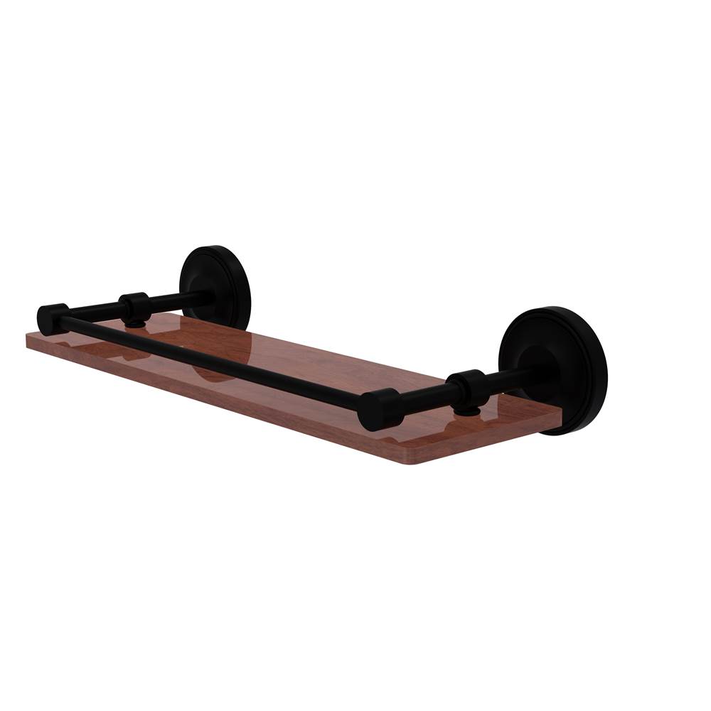 Allied Brass Prestige Regal Collection 16 Inch Solid IPE Ironwood Shelf with Gallery Rail