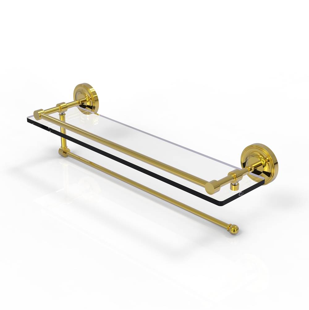 Allied Brass Prestige Regal Collection Paper Towel Holder with 22 Inch Gallery Glass Shelf