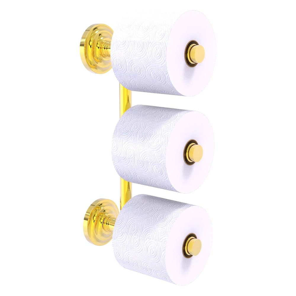Allied Brass Que New Collection 3 Roll Reserve Roll Toilet Paper Holder - Polished Brass