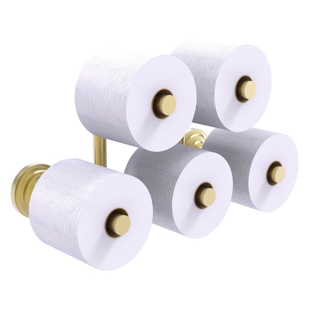 Allied Brass Que New Collection 5 Roll Reserve Roll Toilet Paper Holder - Satin Brass