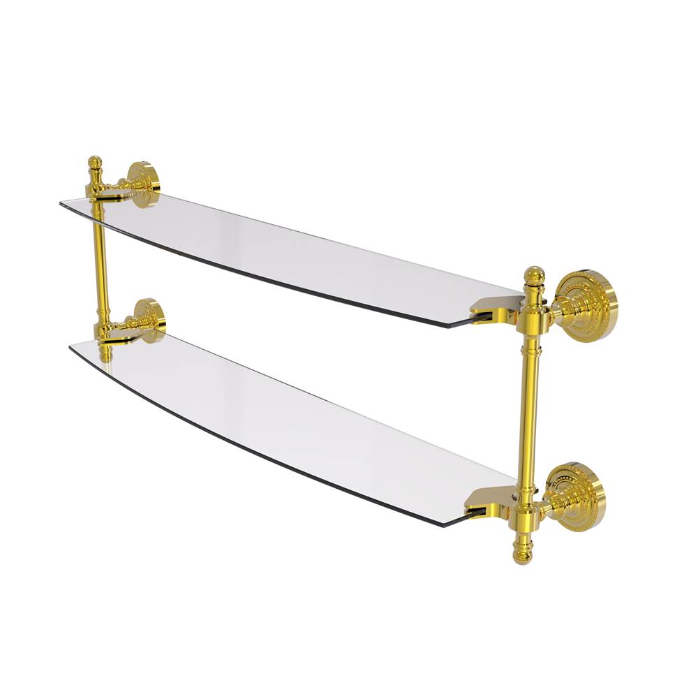 Allied Brass Retro Dot Collection 24 Inch Two Tiered Glass Shelf