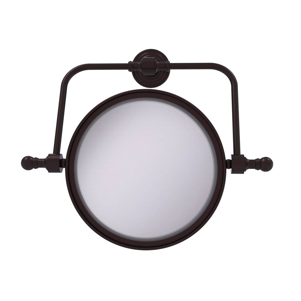 Allied Brass Retro Wave Collection Wall Mounted Swivel Make-Up Mirror 8 Inch Diameter with 2X Magnification