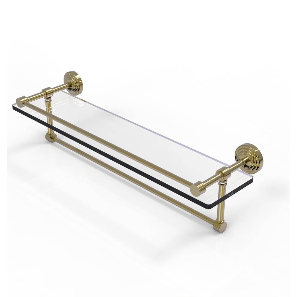 Allied Brass 22 Inch Gallery Glass Shelf with Towel Bar