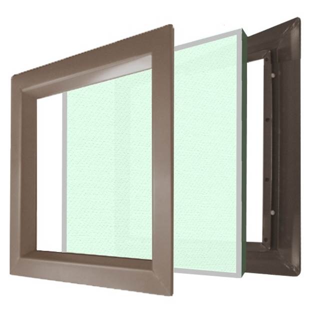 Air Louvers Beveled Vision Lite in Bronze with Pyran Platinum Glazing