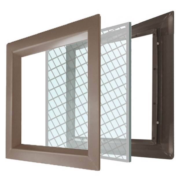 Air Louvers Beveled Vision Lite in Bronze with WireShield Glazing
