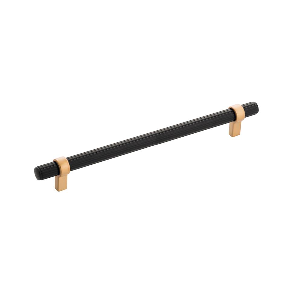 Belwith Keeler Sinclaire Collection Pull 8-13/16 Inch (224mm) Center to Center Matte Black and Brushed Golden Brass Finish