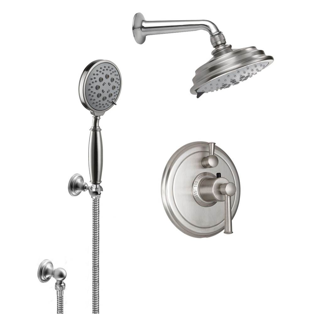 California Faucets Miramar StyleTherm® 1/2'' Thermostatic Shower System with Showerhead and Handshower on Hook