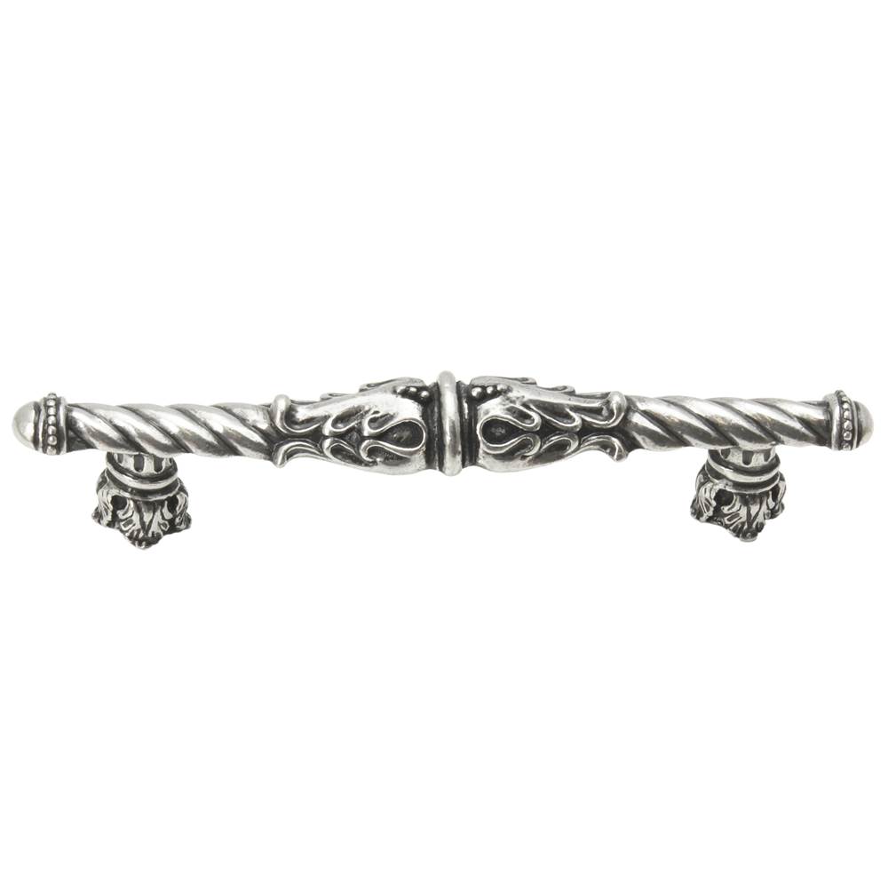 Carpe Diem Hardware Acanthus 4'' O.C. Pull Romanesque Style With Column Base In Chalice.