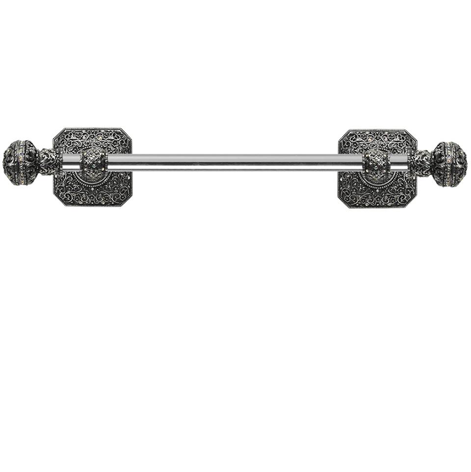 Carpe Diem Hardware Juliane Grace 36'' O.C. (Approximately) Towel Bar With 350 Swarovski Clear and Aurore Boreale Crystals With 5/8'' Smooth Center