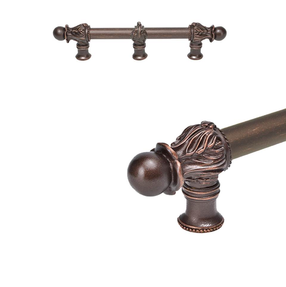Carpe Diem Hardware Acanthus 6'' O.C. (Approx.) With 5/8'' Smooth Center Long Pull Romanesque Style With Center Brace