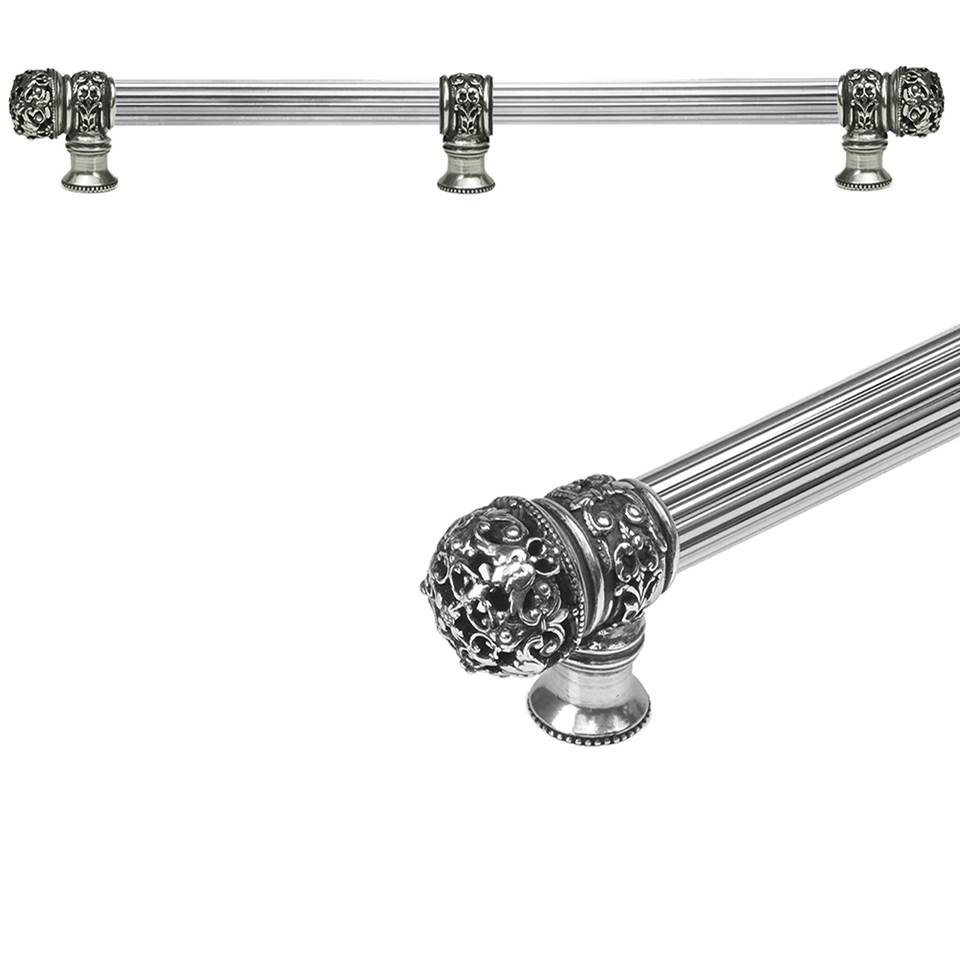 Carpe Diem Hardware Juliane Grace 18'' O.C. (Approximately) With 5/8'' Reeded Center Long Pull and Center Brace Small Finial In Chalice.