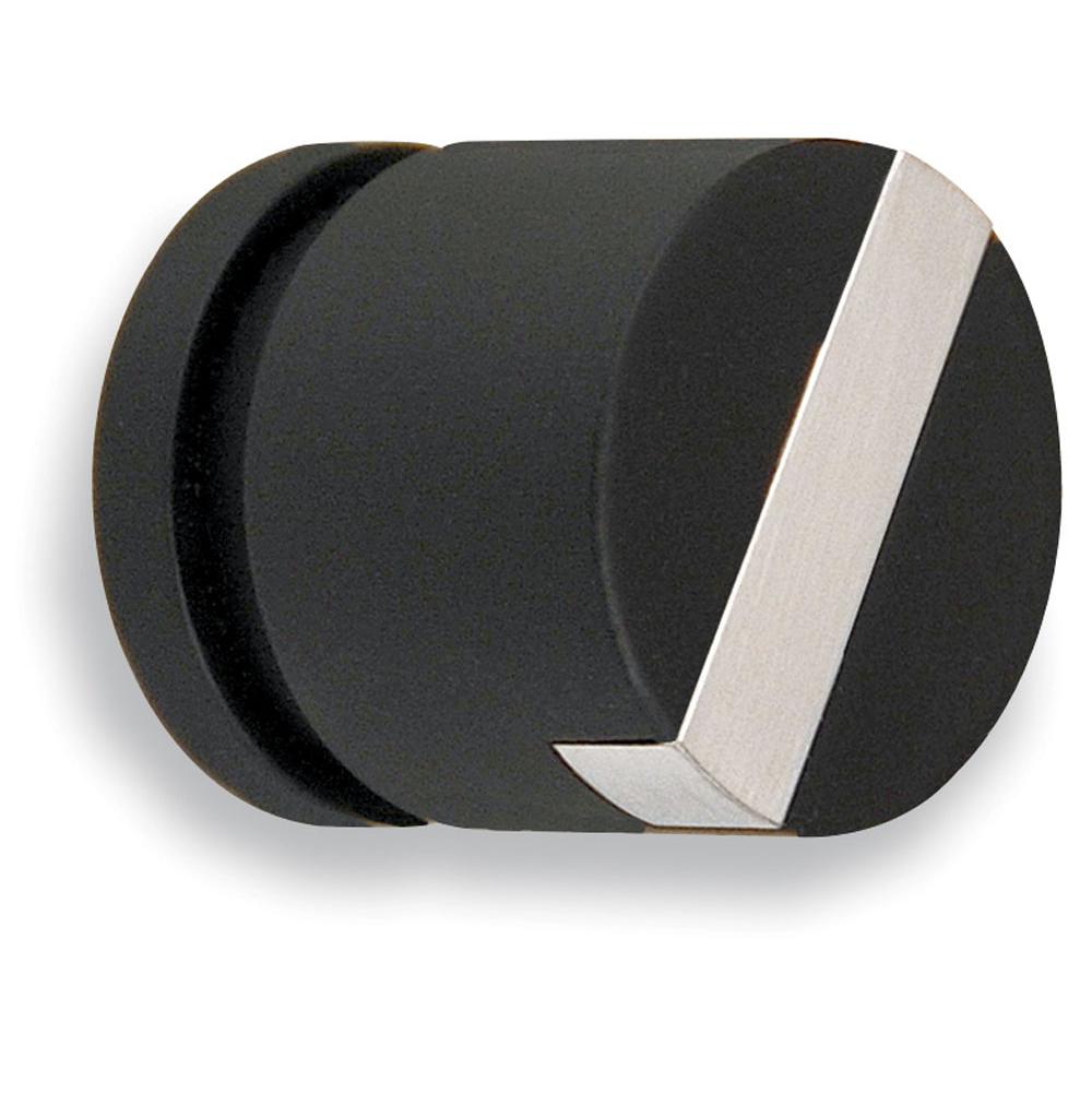Colonial Bronze Top Striped Cabinet Knob Hand Finished in Polished Chrome and Matte Oil Rubbed Bronze