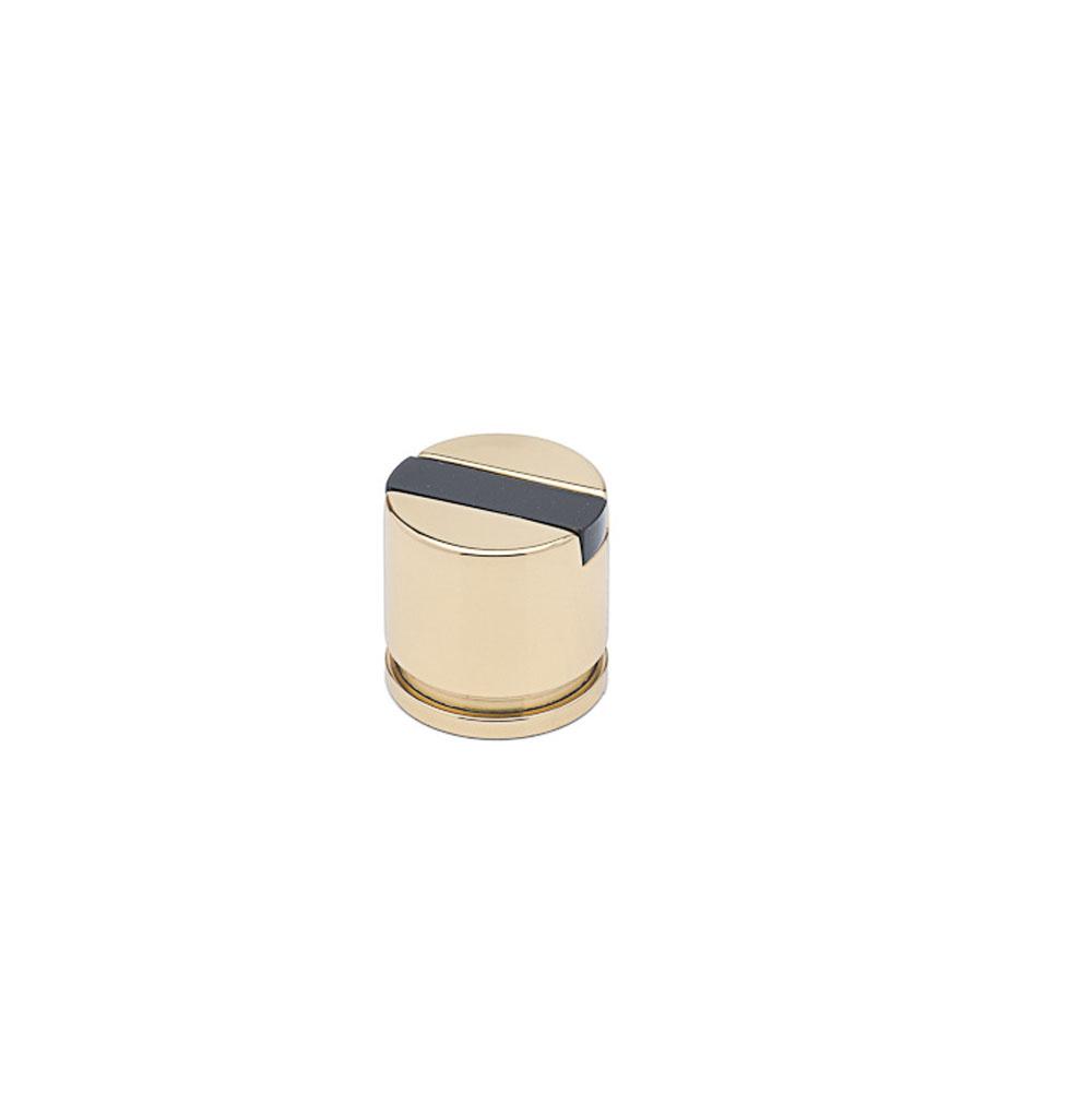 Colonial Bronze Top Striped Cabinet Knob Hand Finished in Polished Brass and Satin Black