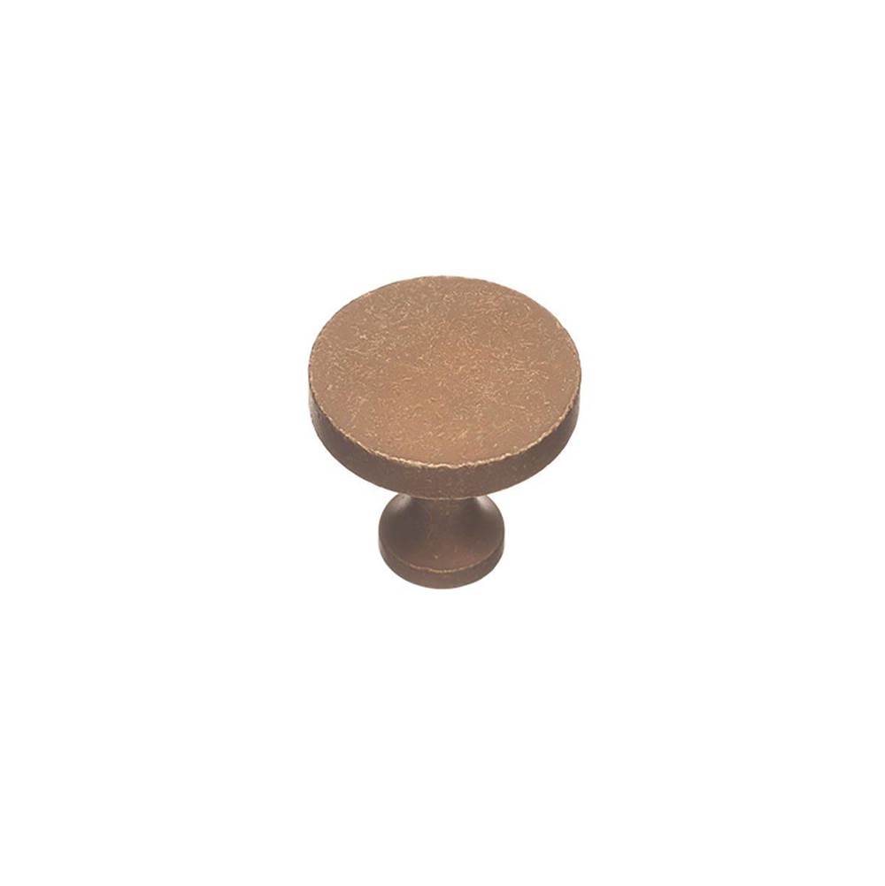 Colonial Bronze Cabinet Knob Hand Finished in Satin Brass