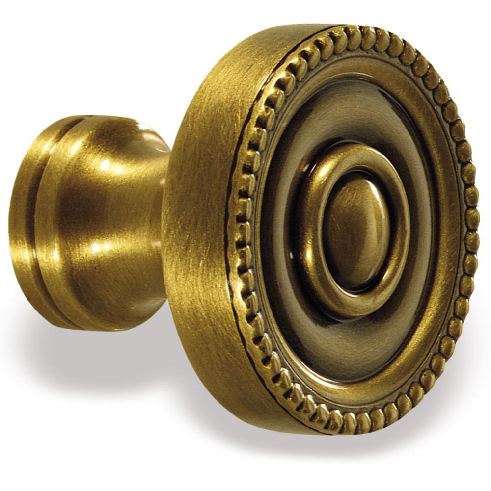 Colonial Bronze Cabinet Knob Hand Finished in Satin Brass