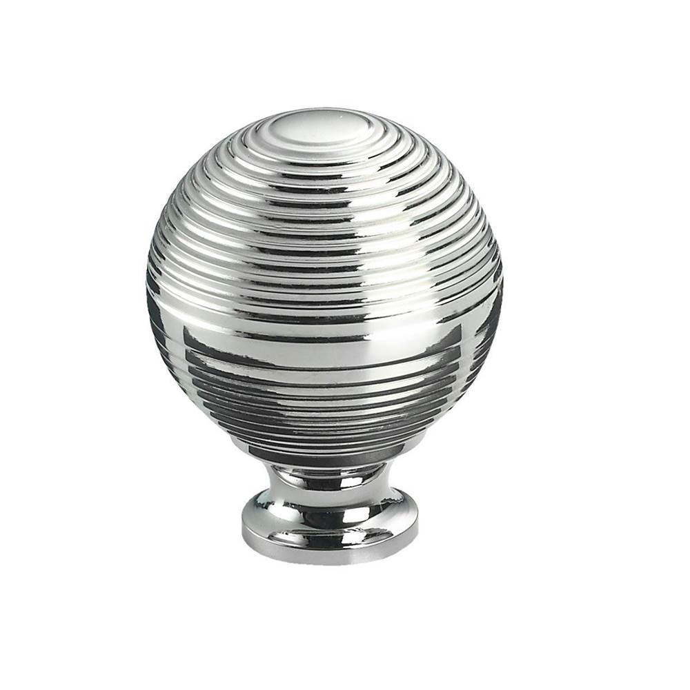 Colonial Bronze Beehive Cabinet Knob Hand Finished in Polished Chrome