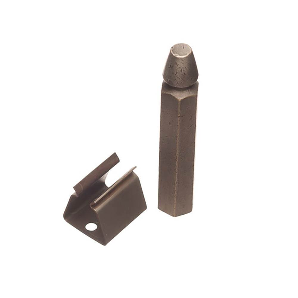 Colonial Bronze Brass Door Holder, Bullet and Clip, for Wood Installation Hand Finished in Matte Satin Chrome