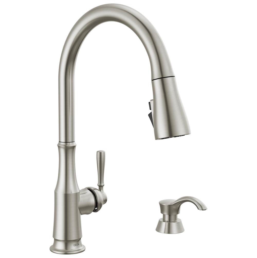 Delta Faucet Capertee™ Single Handle Pull-Down Kitchen Faucet with Soap Dispenser and ShieldSpray Technology
