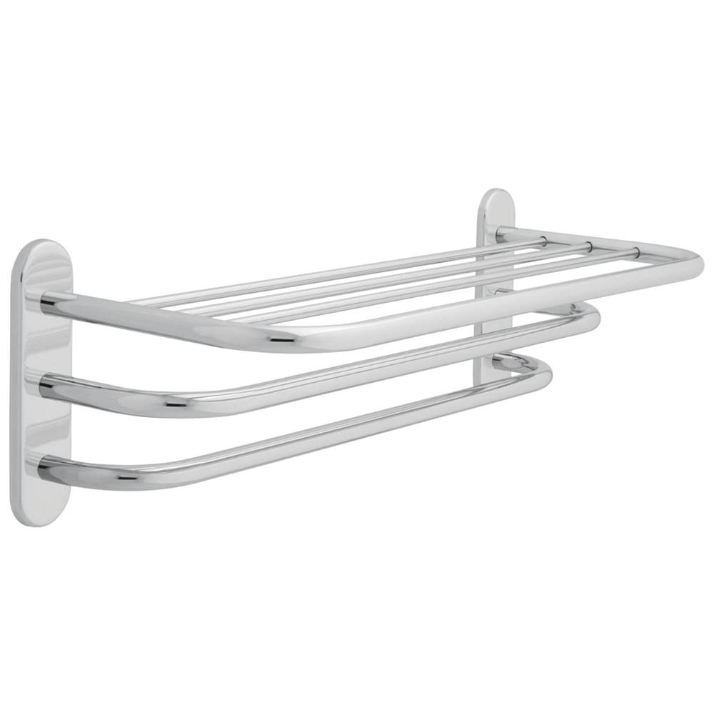 Delta Faucet Other 24'' Brass Towel Shelf with Two Bars, Concealed Mounting